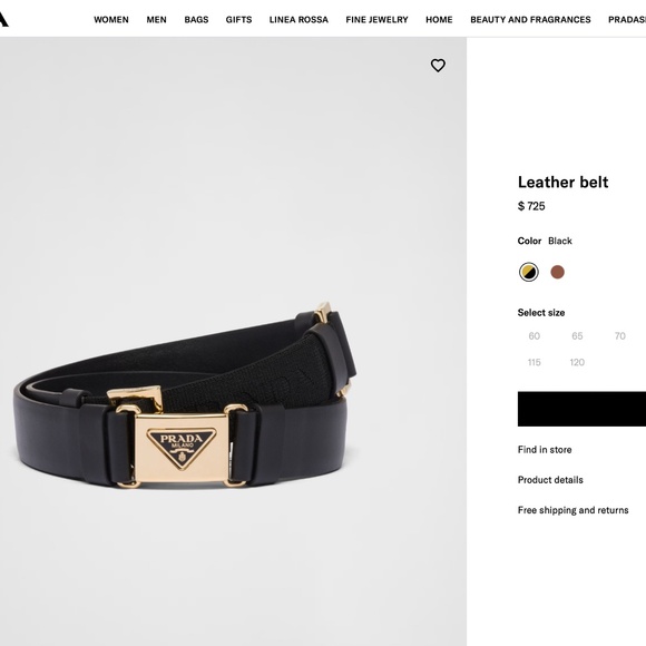 Belt Prada Black Women’s belt. size 85. Adjustable. NWT - Picture 2 of 15